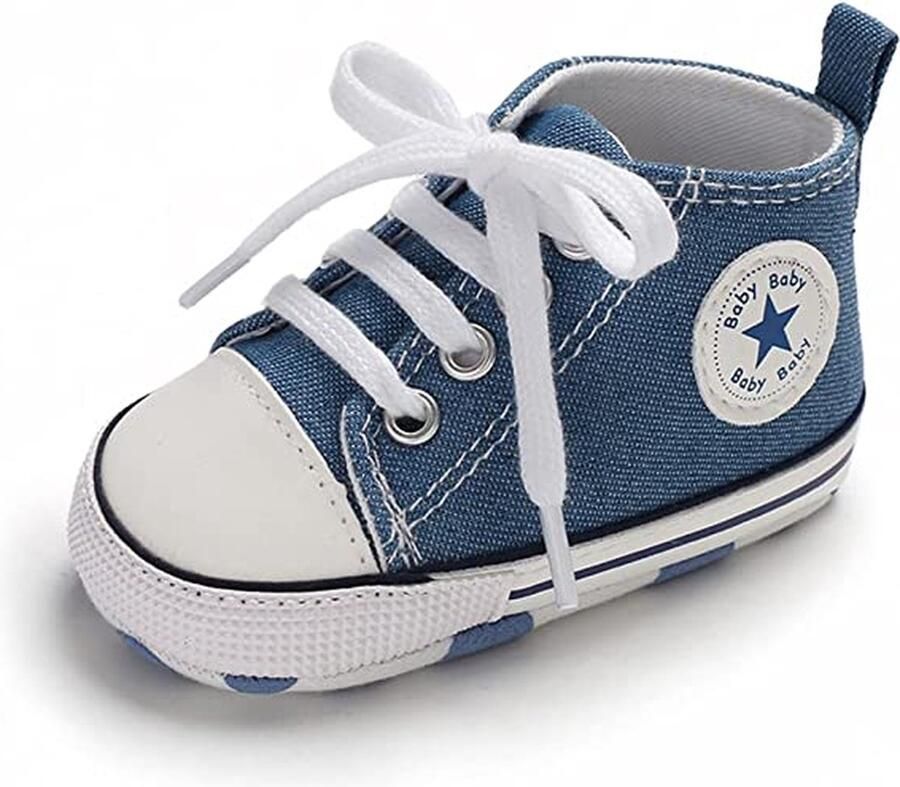 Completebabyuitzet Steppies Babyschoentjes Lichtblauw Zachte Zool Antislip Babyslofjes