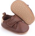 Completebabyuitzet Babyschoentjes – Eerste loopschoentjes PU Leer completebabyuizet schoentjes voor en 6-12 Maanden (12cm) – Donkerbruin - Bruin