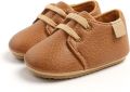 Completebabyuitzet Steppies Babyschoentjes PU Leer met Veters Bruin - Bruin