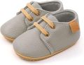 Completebabyuitzet Steppies Babyschoentjes PU Leer met Veters Grijs - Grijs