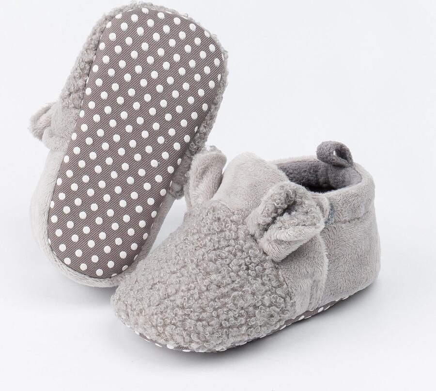 Completebabyuitzet Steppies Babyslofjes met Antislip Grijs