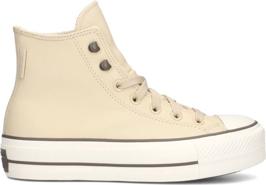 Converse Chuck Taylor All Star Lift Hi Sneakers Dames Leren Sneaker Beige