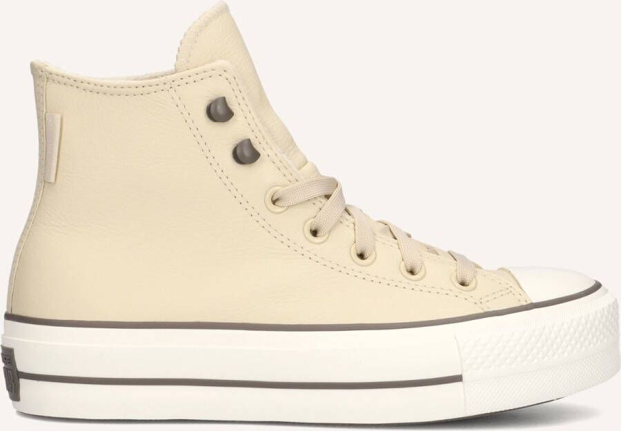 Converse Chuck Taylor All Star Lift Hi Sneakers Dames Leren Sneaker Beige