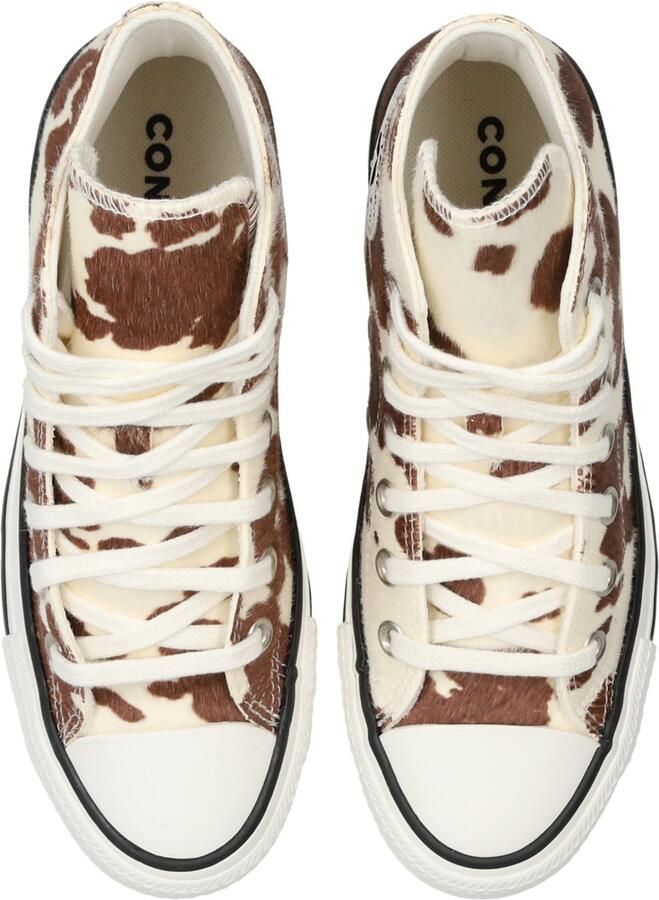 Converse Chuck Taylor All Star High Egret Mudguard Black Wit Bruin Zwart Koeienprint Chuck Taylor All Star Lifestyle Dames Sneakers voor Vrouwen