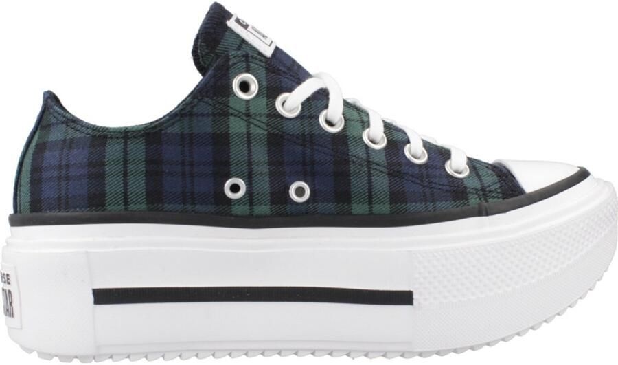 Converse CHUCK TAYLOR ALL STAR LIFT DOUBLE STACK PLATFORM PLAID Groen