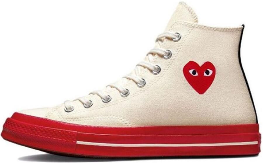 Converse Comme des Garçons Beige Rood High Top Sneakers Heren