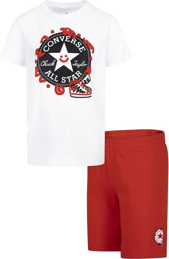 Converse Kids Squiggle Korte Mouw Set Rood 12 Months Jongens