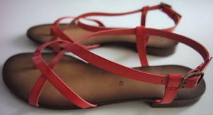 Converse Elite Pelle Rosso Vivo Sandalen Kleur Rood