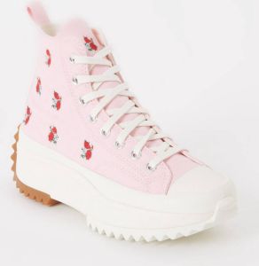 Converse Run Star Hike Hi sneaker van canvas met borduring Roze