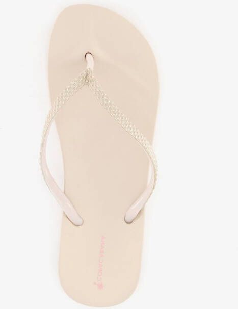 Copacabana dames teenslippers beige met steentjes