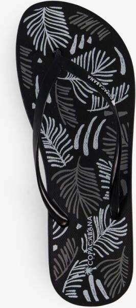 Copacabana dames teenslippers met zomerse print Zwart