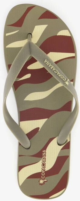 Copacabana heren teenslippers met camouflage groen