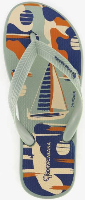 Copacabana kinder teenslippers groen met zeilboot