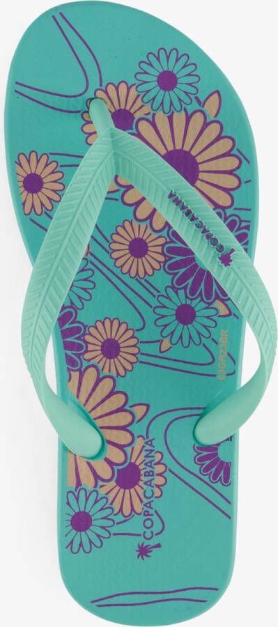 Copacabana kinder teenslippers met bloemenprint Blauw