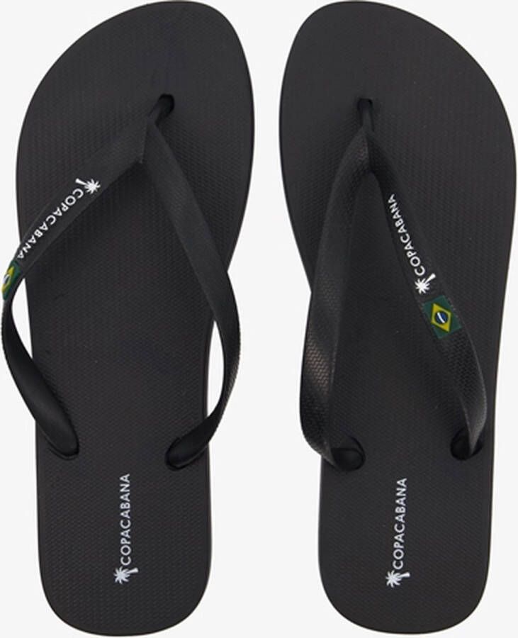 Copacabana vegan heren teenslippers zwart Zwart