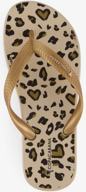 Copacabana vegan kinder teenslippers luipaardprint Goud