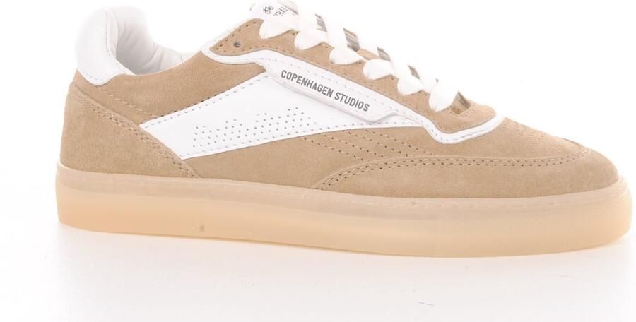 Copenhagen Shoes Leren Mix Dames Sneaker Sand Wit Green Dames