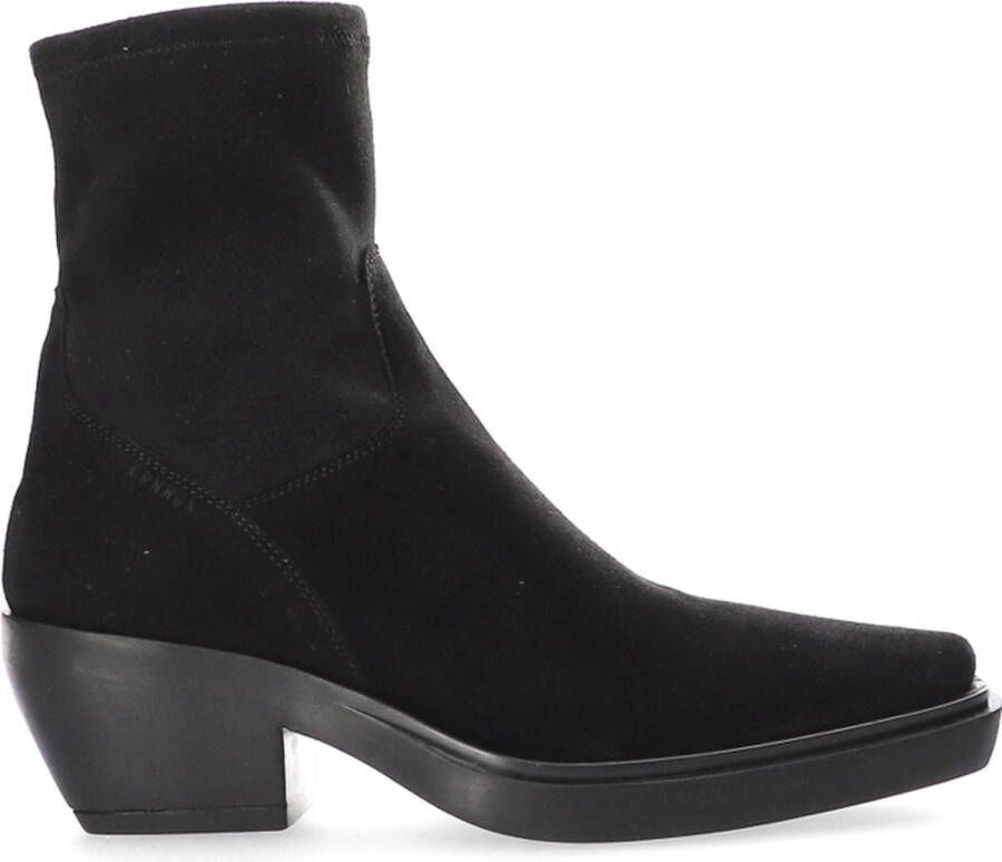 Copenhagen Shoes Stretch Lederen Suède Cowboy Enkellaarzen Black Dames