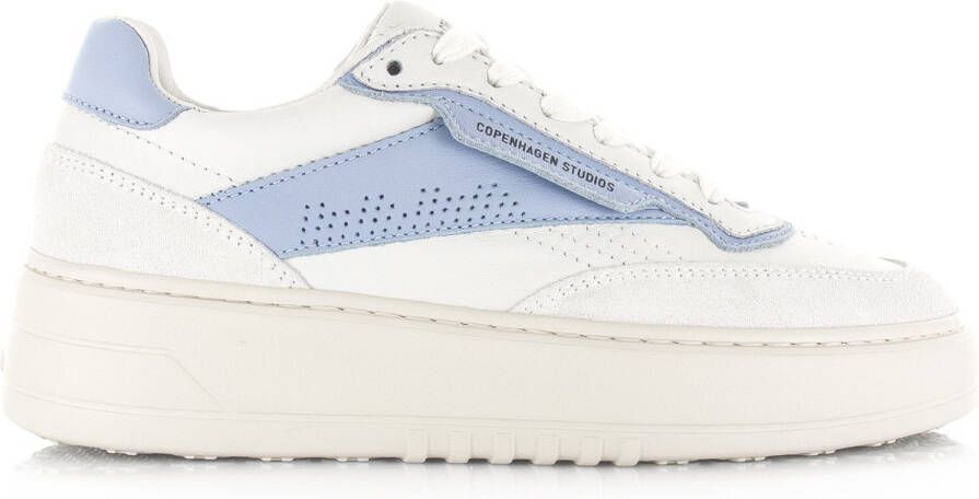 Copenahgen studios Copenhagen Studios dames sneaker Charente wit blauw leder