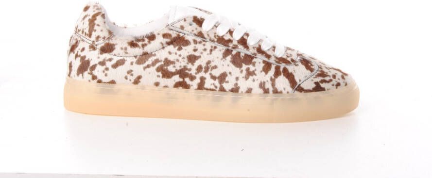 Copenhagen Studios dames sneaker Rivox koeienhuid beige bruin