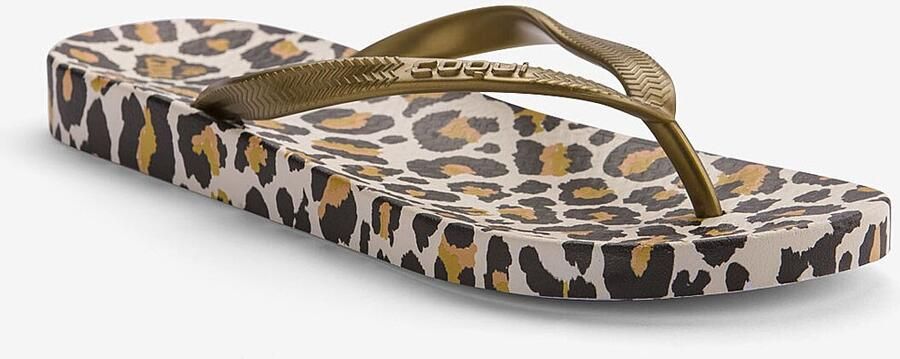 Coqui Leopard-gold dames slippers kaja