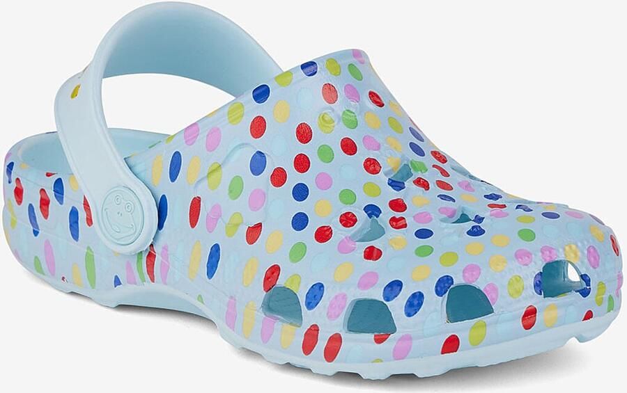 Coqui Kinderklompen little frog lt. blauwe stippen
