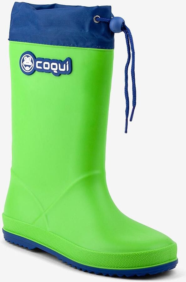 Coqui Kinderregenlaarzen rainy collar lime royal