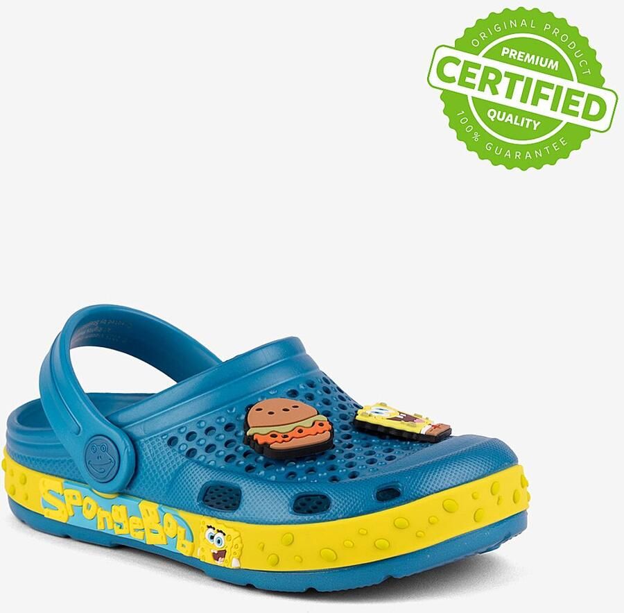 Coqui Kinderklompen lindo oceaanblauw sb geel sb spongebob + amulet - Foto 2