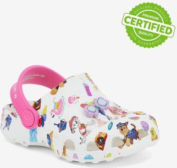 Coqui Kid s clogs little frog white lt. fuchsia pp skye + amulet
