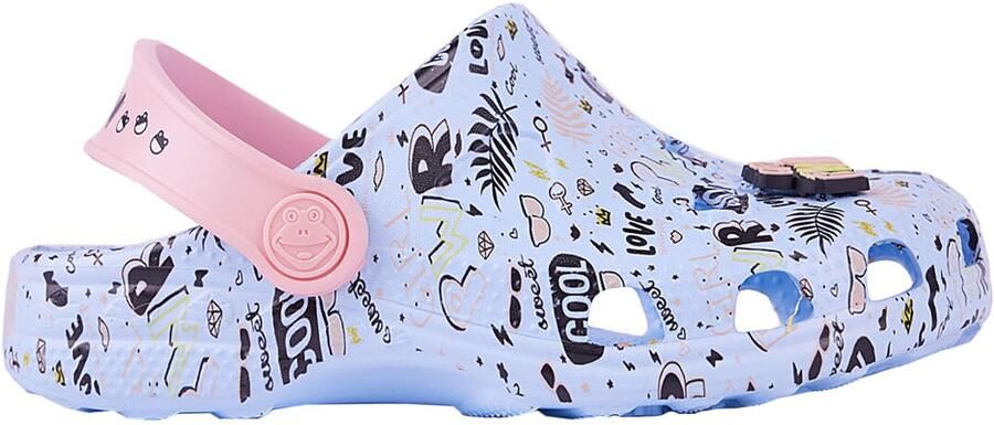 Coqui Klompen Kinderen Little Frog Game Over Blauw-Roze