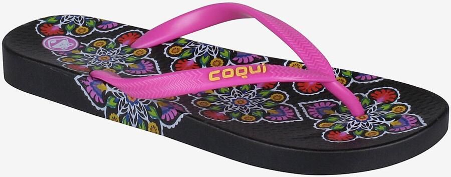 Coqui Women s flip flops kaja black fuchsia