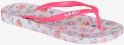 Coqui Women s flip flops kaja printed white black
