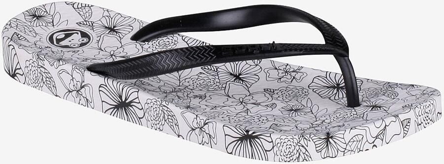Coqui Women s flip flops kaja printed white black