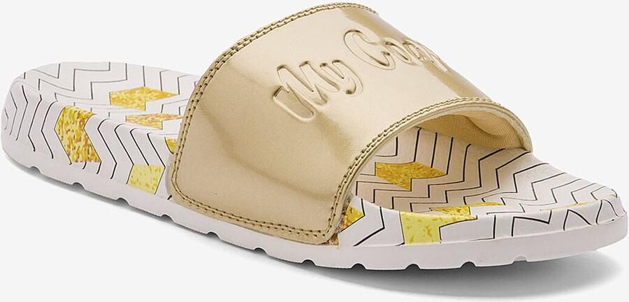 Coqui Women s slides cleo zig zag gold