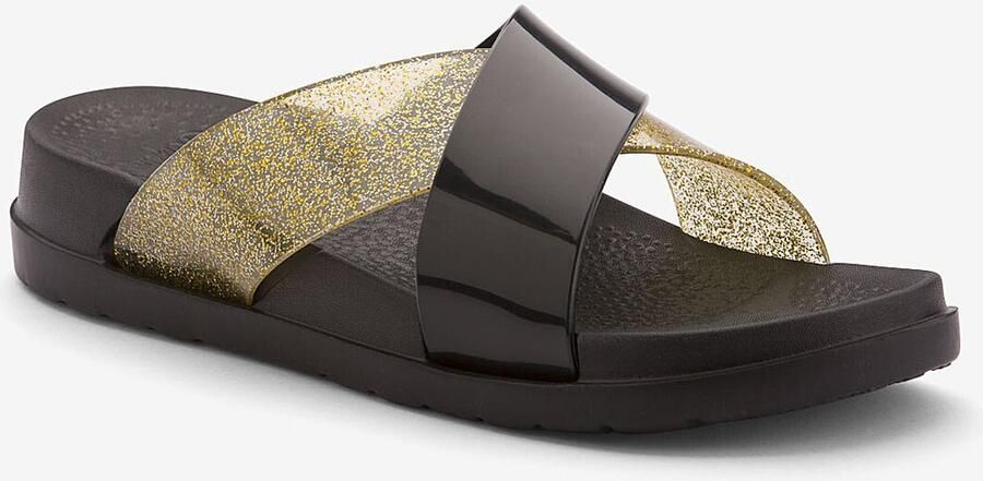 Coqui Women s slides nela black gold glitter