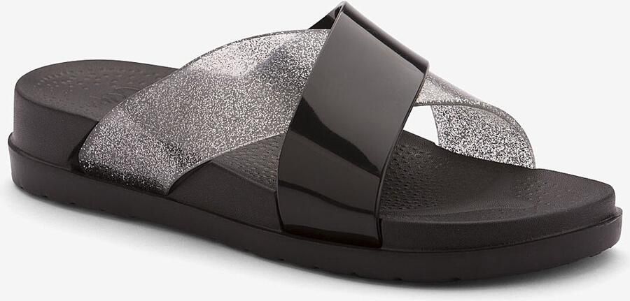 Coqui Women s slides nela black silver glitter