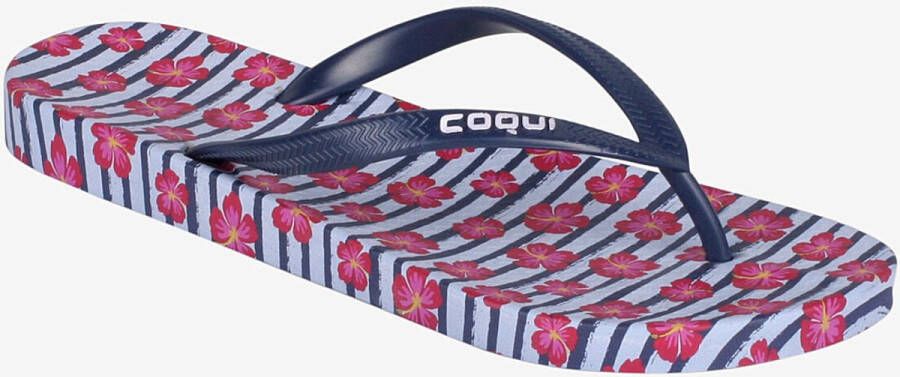 Coqui Dames slippers kaja 1327 bloemenprint navy