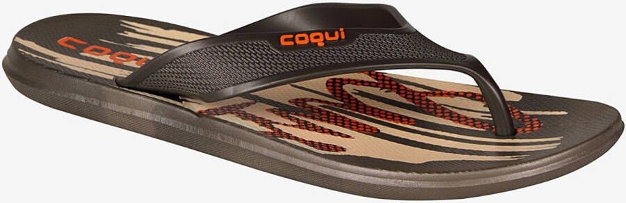 Coqui Heren slippers levi 7971 bruin-oranje