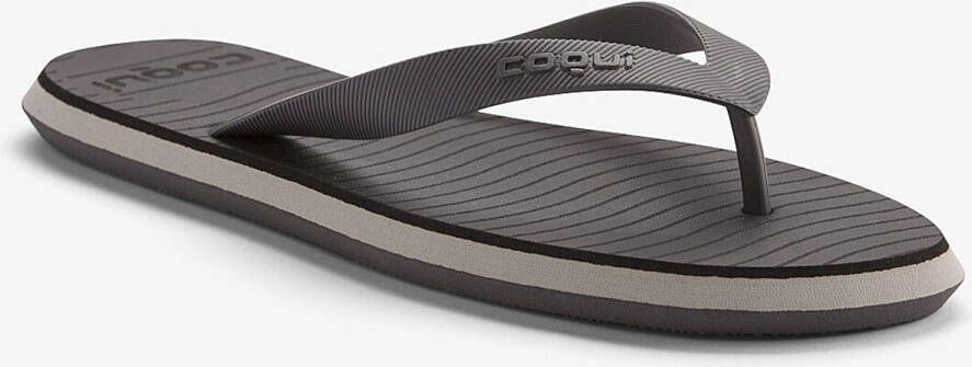 Coqui kare heren slippers zwart grijs