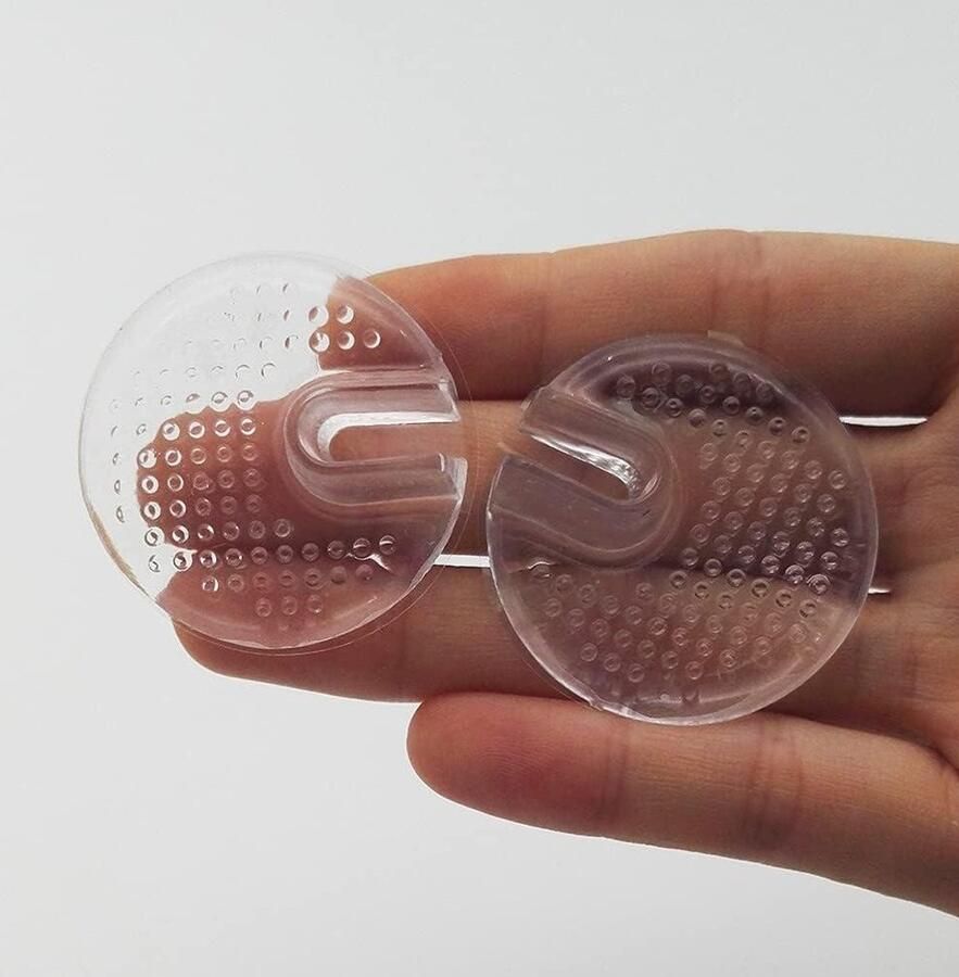 Cosensi 3 paar transparante siliconen teenslippers voor en met antislip en teenbescherming