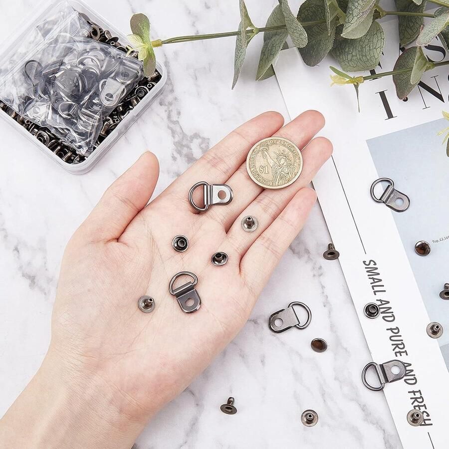 Cosensi Boot Lace Haken Messing Schoenen Lace Veiligheidsgesp D-ring Klinknagels Klimmen Wandelschoenen Bergbeklimmen Laarzen Gunmetal