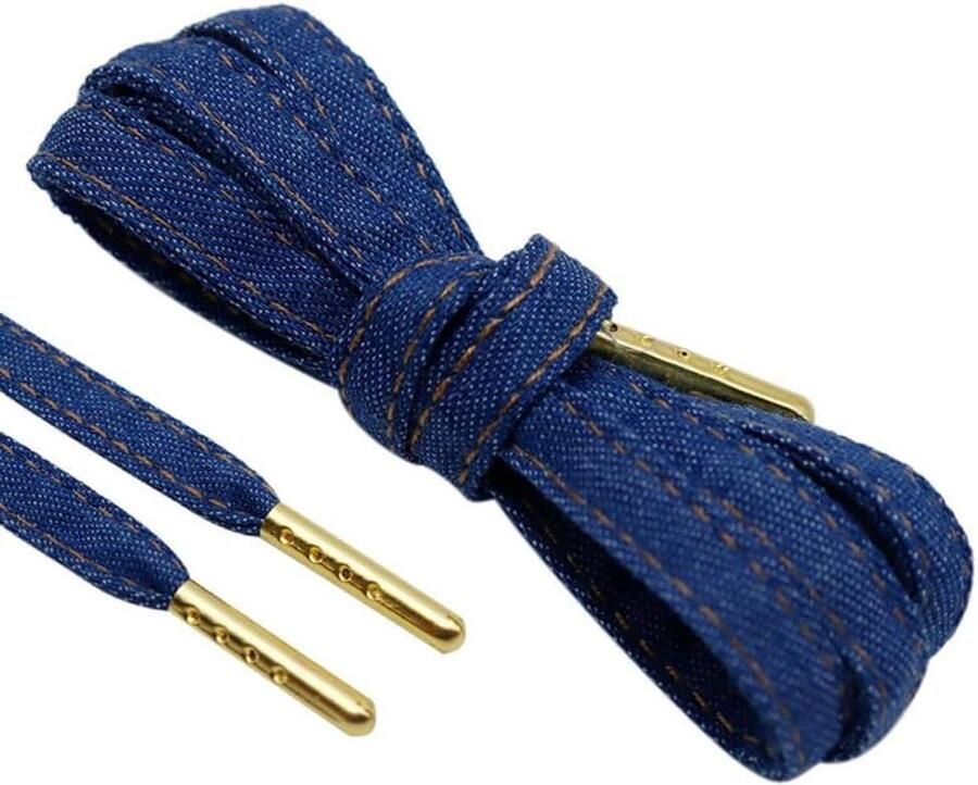 Cosensi Denim schoenveters 8 mm vintage stijl en sneakers sportschoenen Schoen decoratie met metalen punt