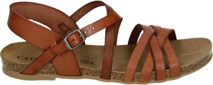 COSMOS 6106807 Volwassenen Platte sandalenDames Sandalen Cognac