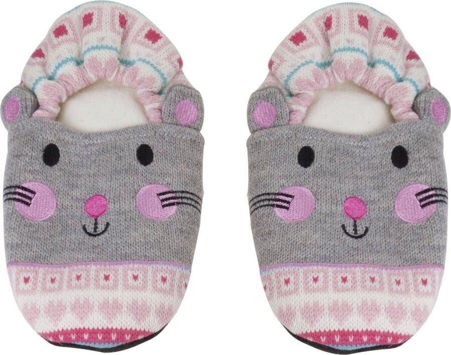 Cosy&Trendy Warme kersenpit hittepit magnetron sloffen pantoffels muisje voor volwassenen one size