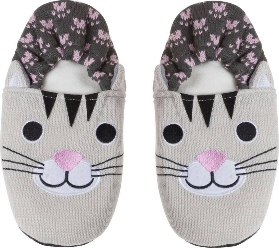 Cosy&Trendy Warme kersenpit hittepit magnetron sloffen pantoffels poes kat voor volwassenen one size