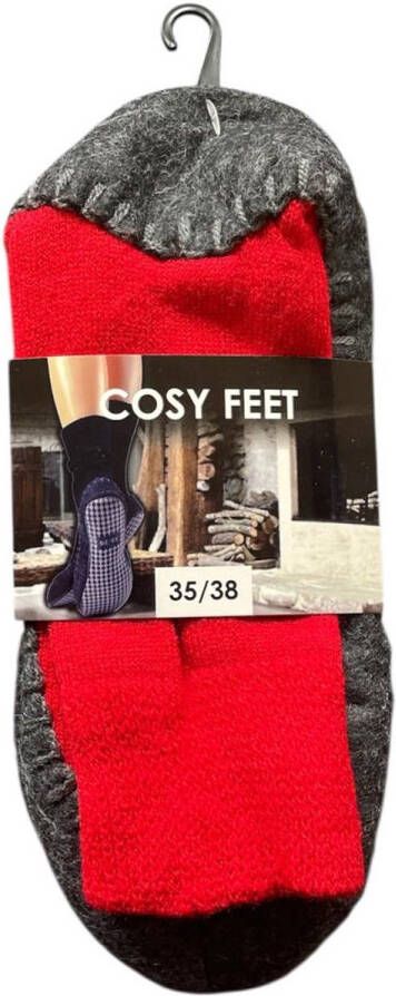 Cosy Feet Pantoffel Sokken Rood