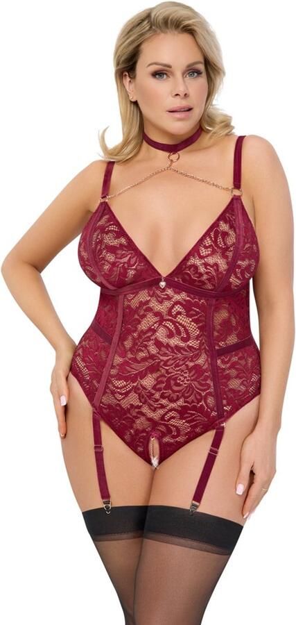 Cottelli Curves Crotchless Body red