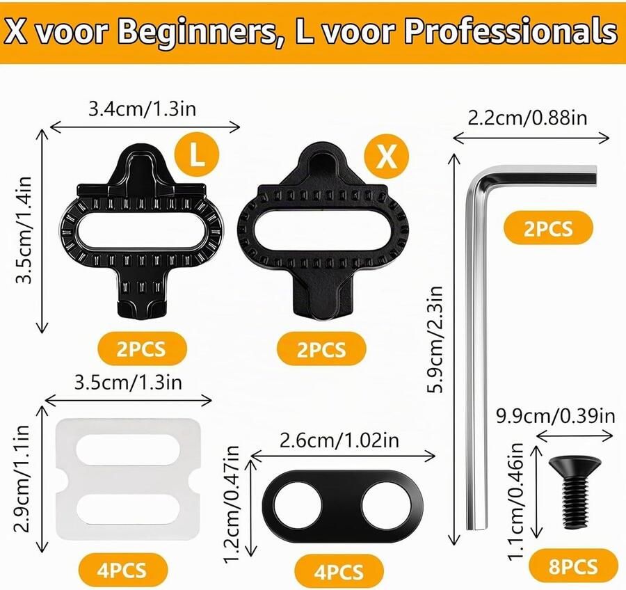 Crampons voor Fietsschoenen met 18 Accessoires Antislip Cleats Set voor Mountainbike en Indoor Cycling