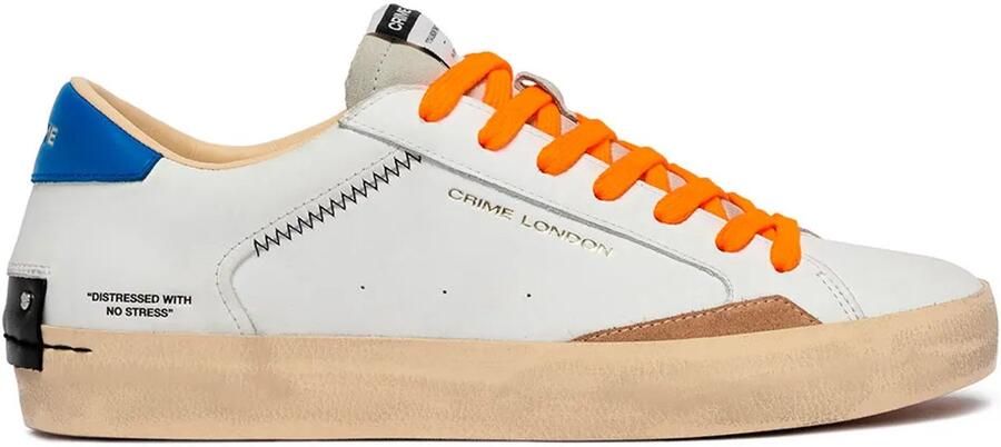 Crime London Distressed Low Schoenen Wit Man
