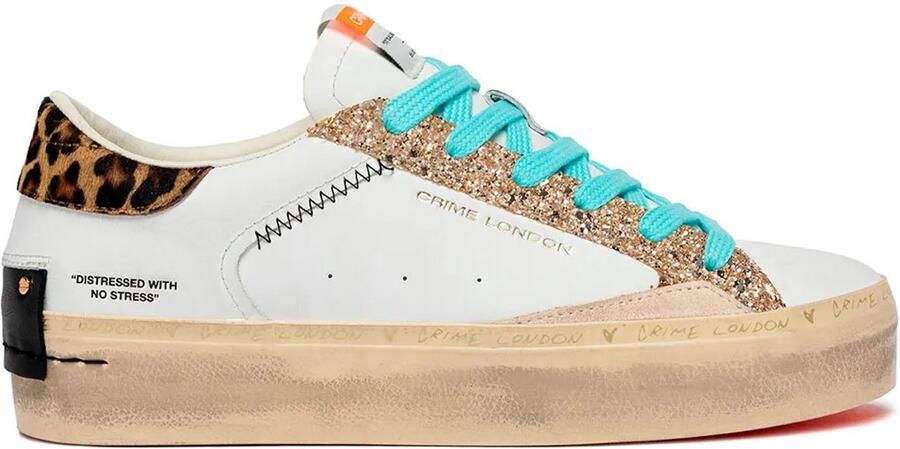 Crime London Distressed Platform Schoenen Wit Vrouw